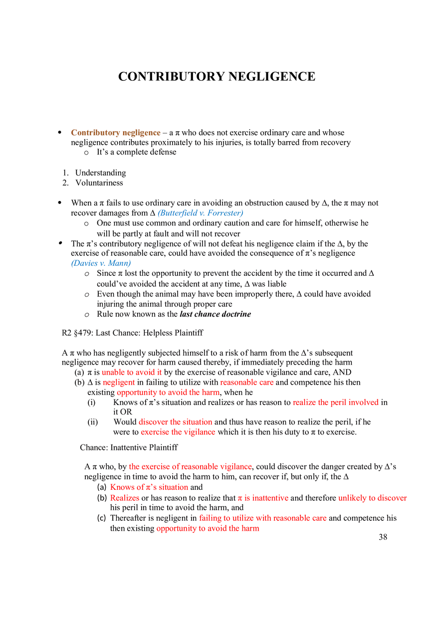 Contributory Negligence - Page 1