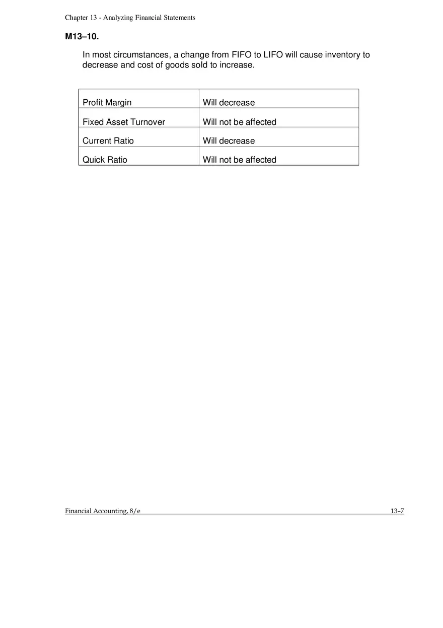 Chapter 13 Analyzing Financial Statements Mini-Exercises - Page 3