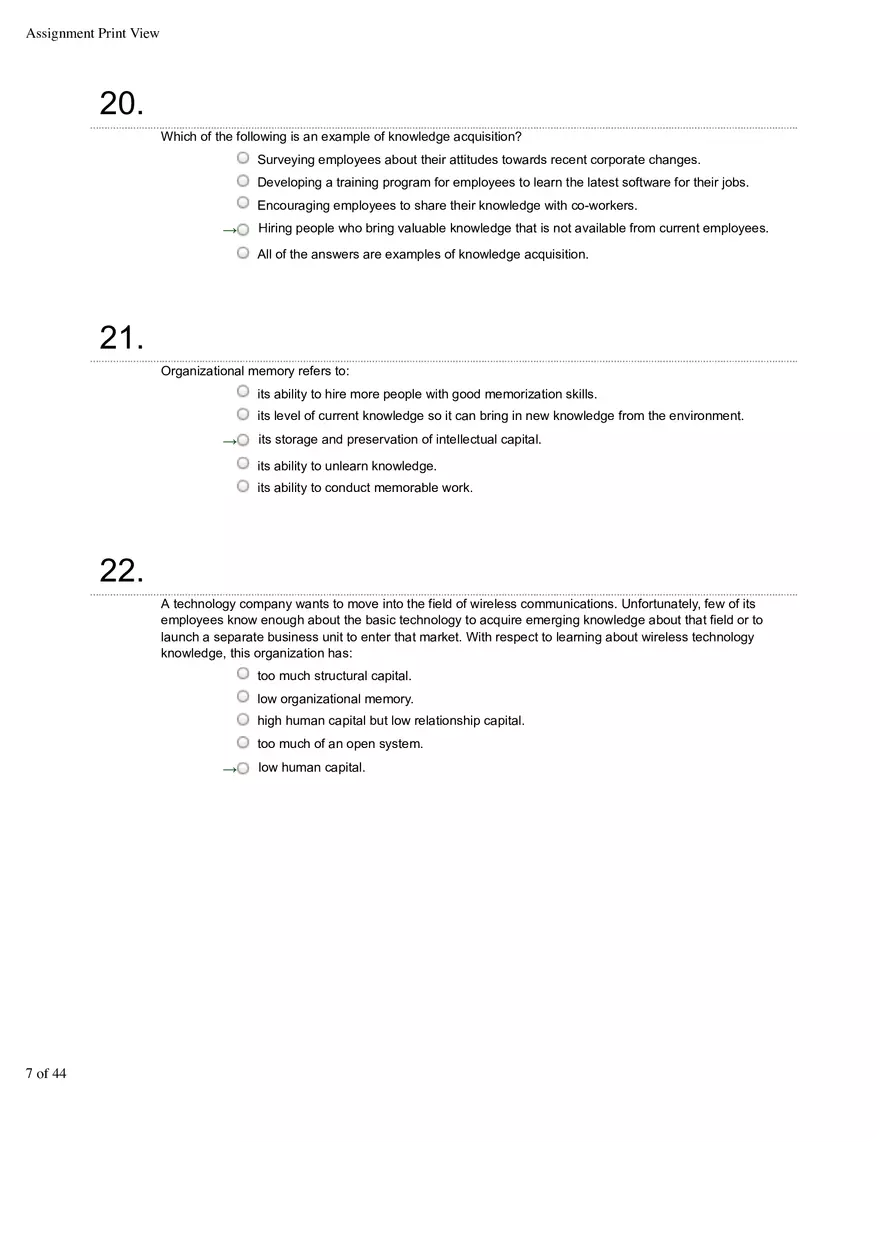 Organizational Behavior Ch 1 Multiple Choice 1 - Page 7