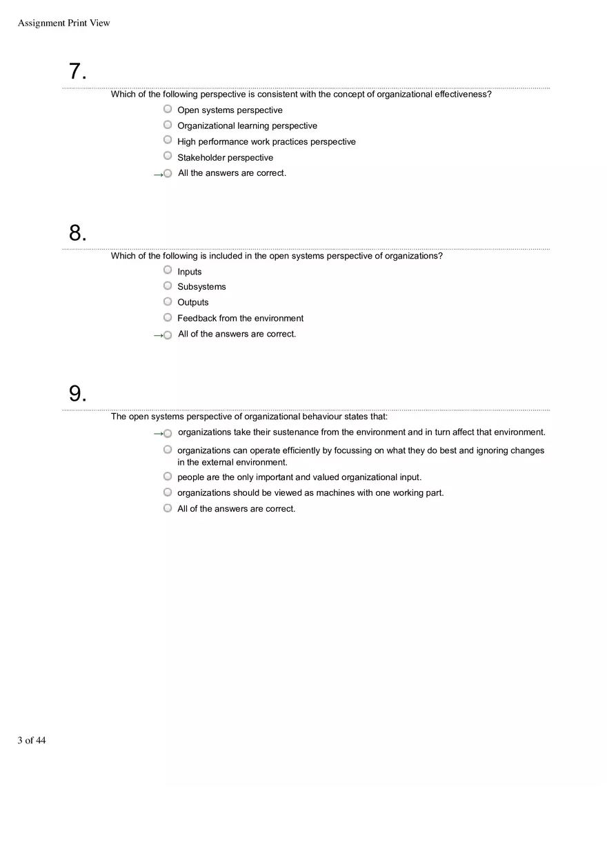 Organizational Behavior Ch 1 Multiple Choice 1 - Page 3