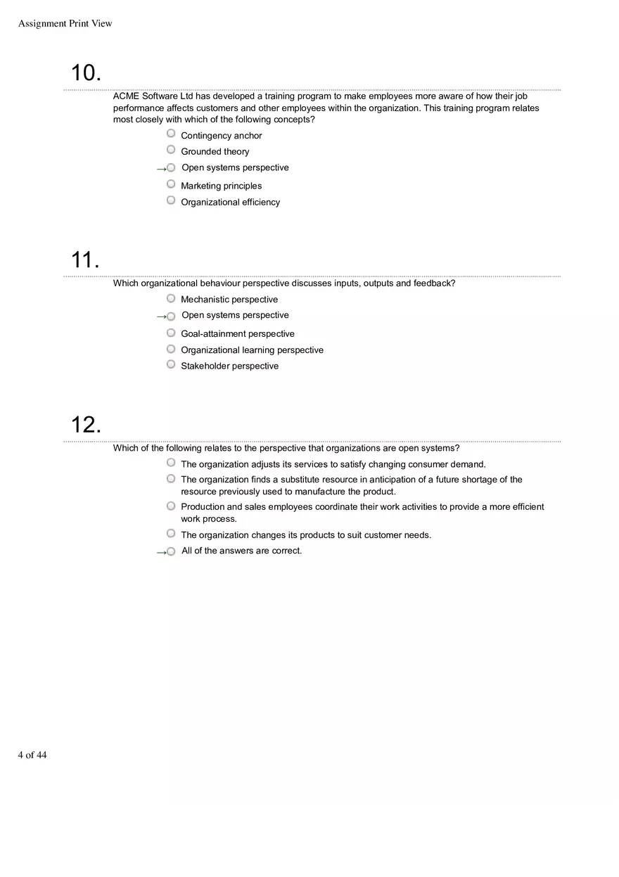 Organizational Behavior Ch 1 Multiple Choice 1 - Page 4