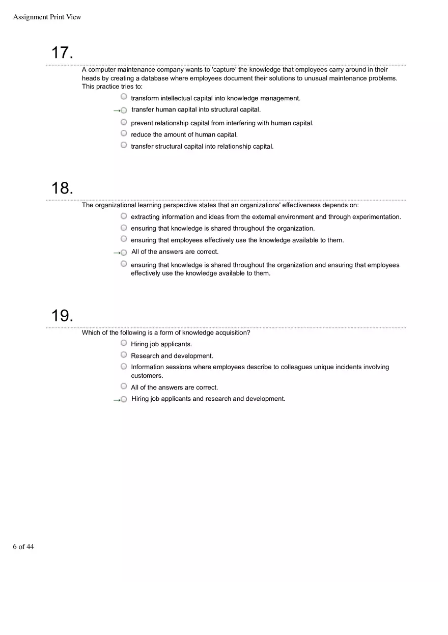 Organizational Behavior Ch 1 Multiple Choice 1 - Page 6
