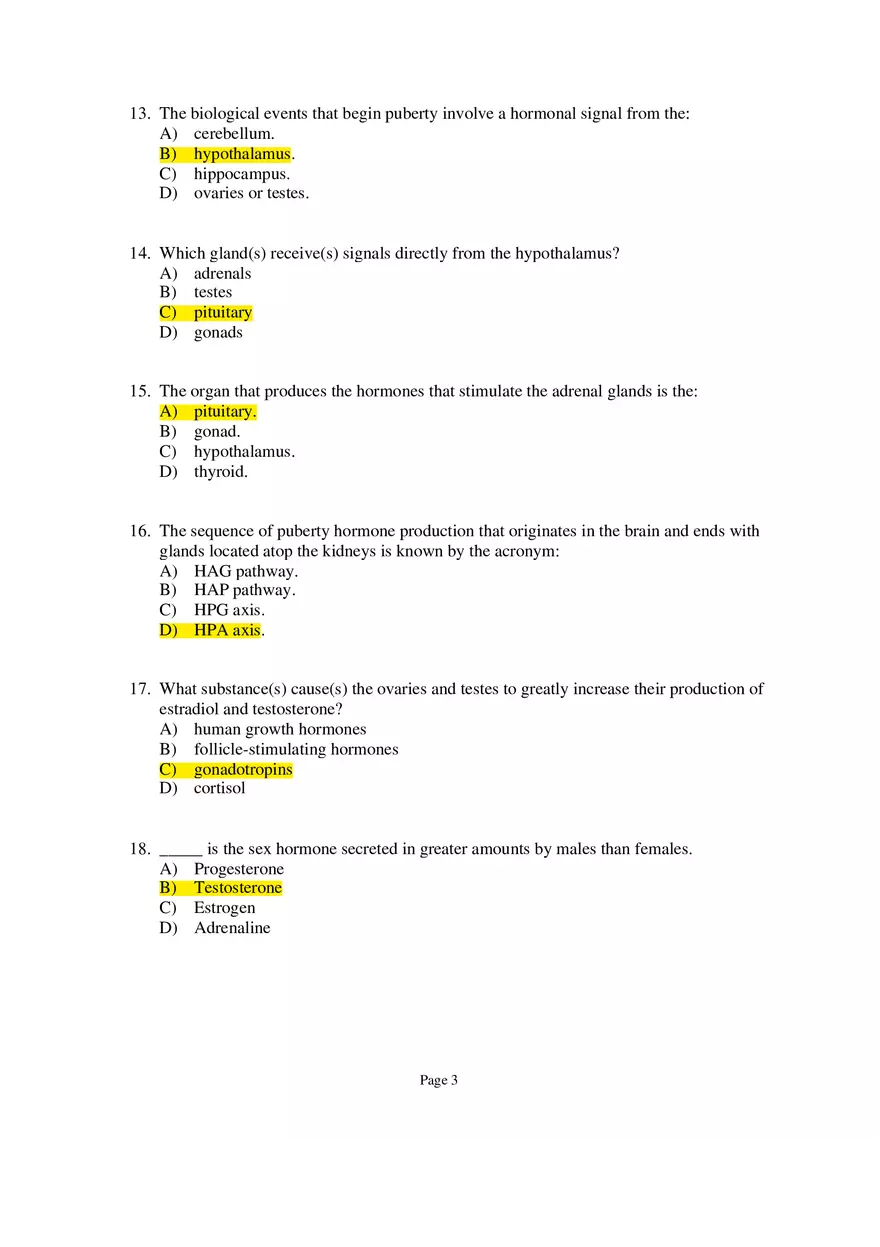 Chapter 09 Adolescence Multiple-Choice Questions 1 - Page 3