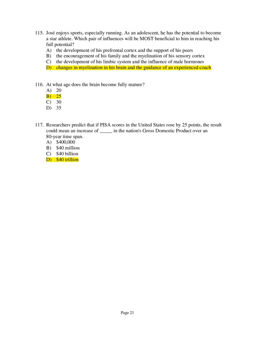 Chapter 09 Adolescence Multiple-Choice Questions 2 - Page 3