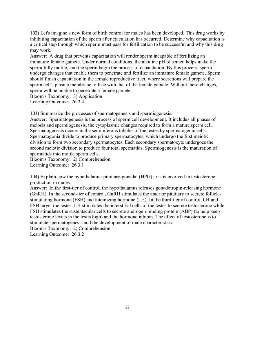 Chapter 26 The Reproductive System Answers Part 2 - Page 2