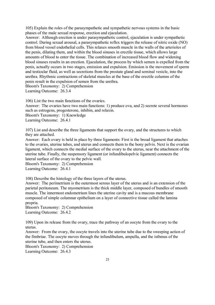 Chapter 26 The Reproductive System Answers Part 2 - Page 3