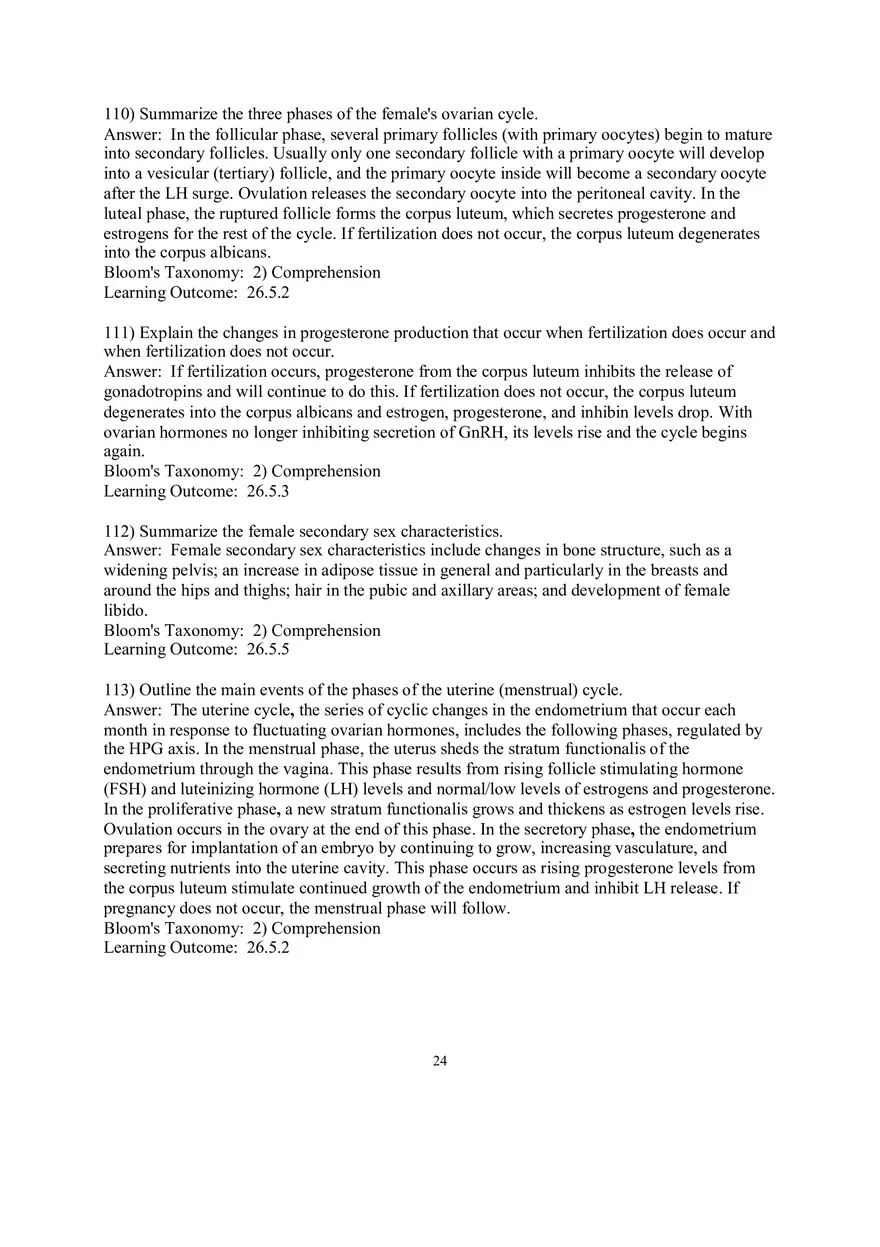 Chapter 26 The Reproductive System Answers Part 2 - Page 4