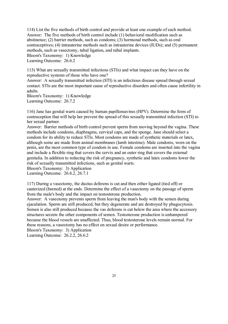 Chapter 26 The Reproductive System Answers Part 2 - Page 5