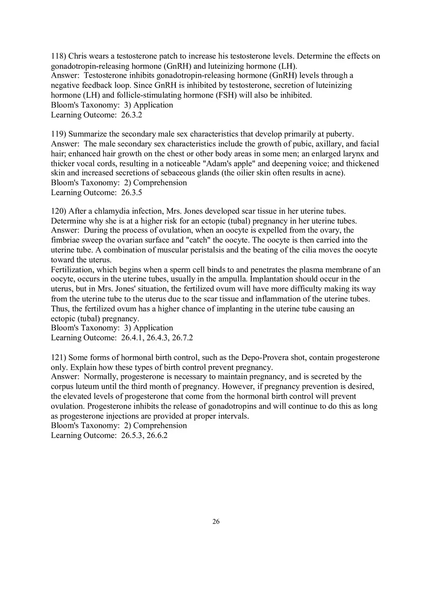 Chapter 26 The Reproductive System Answers Part 2 - Page 6