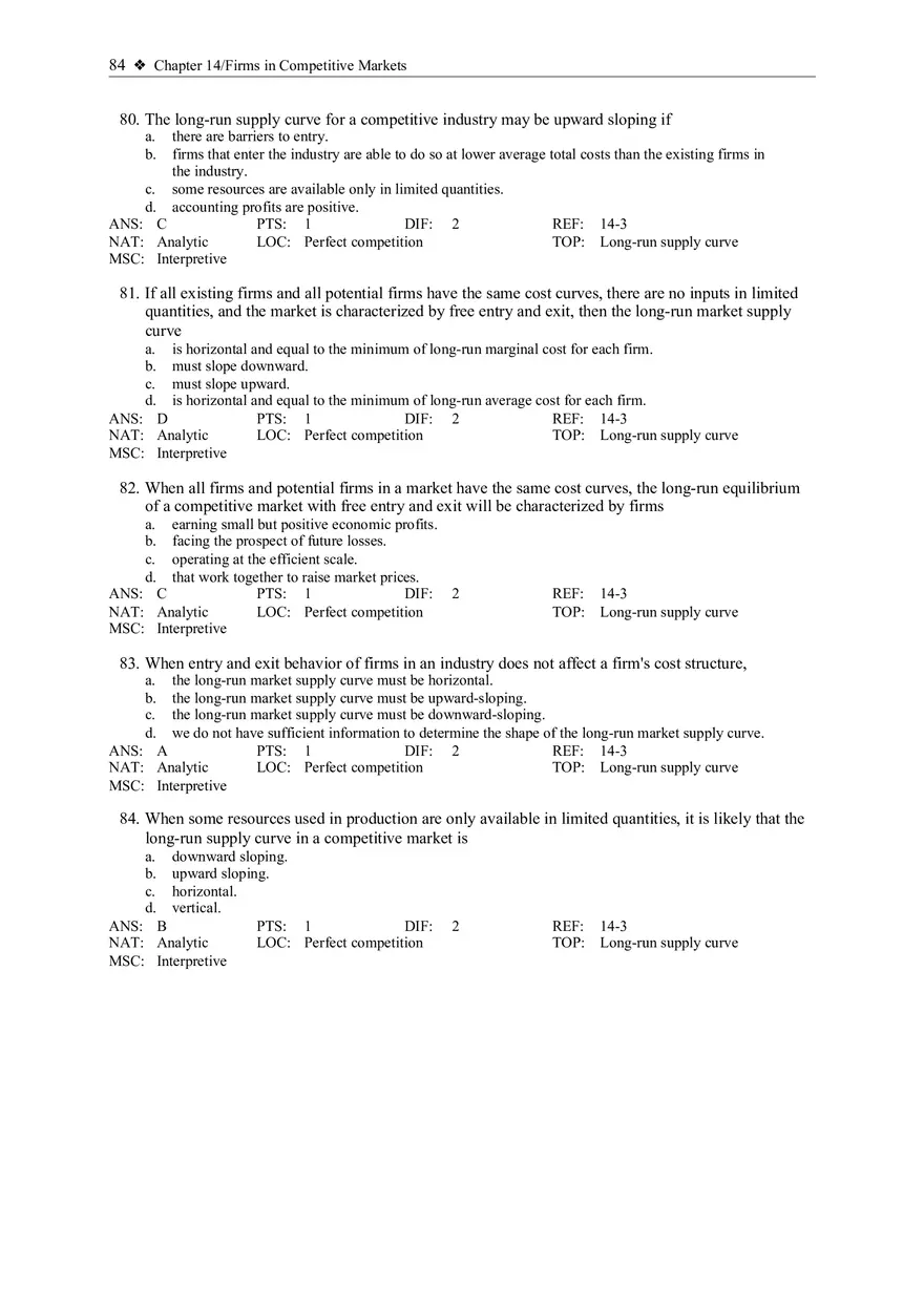 The Supply Curve in a Competitive Market - Page 11