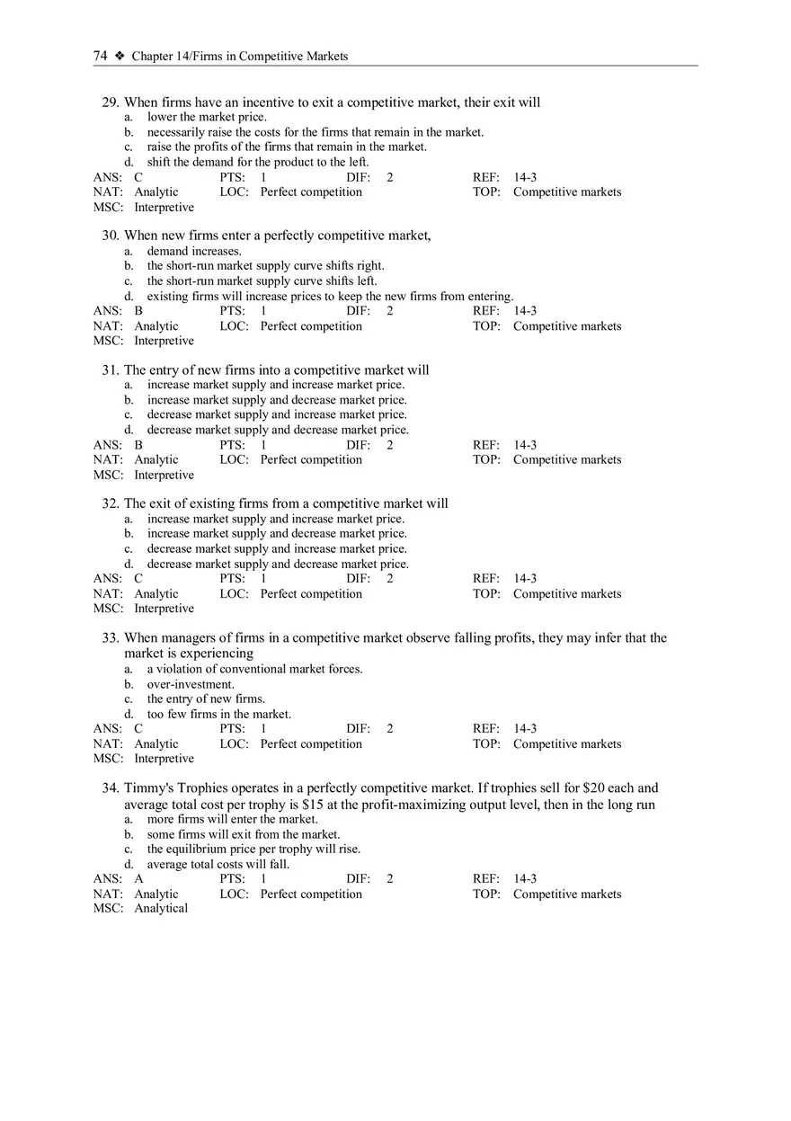 The Supply Curve in a Competitive Market - Page 23