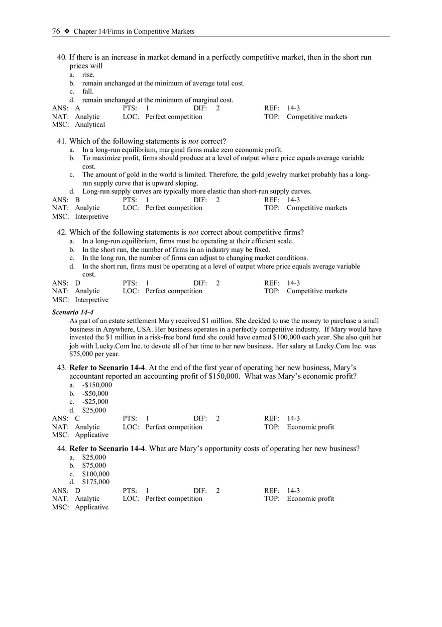 The Supply Curve in a Competitive Market - Page 3