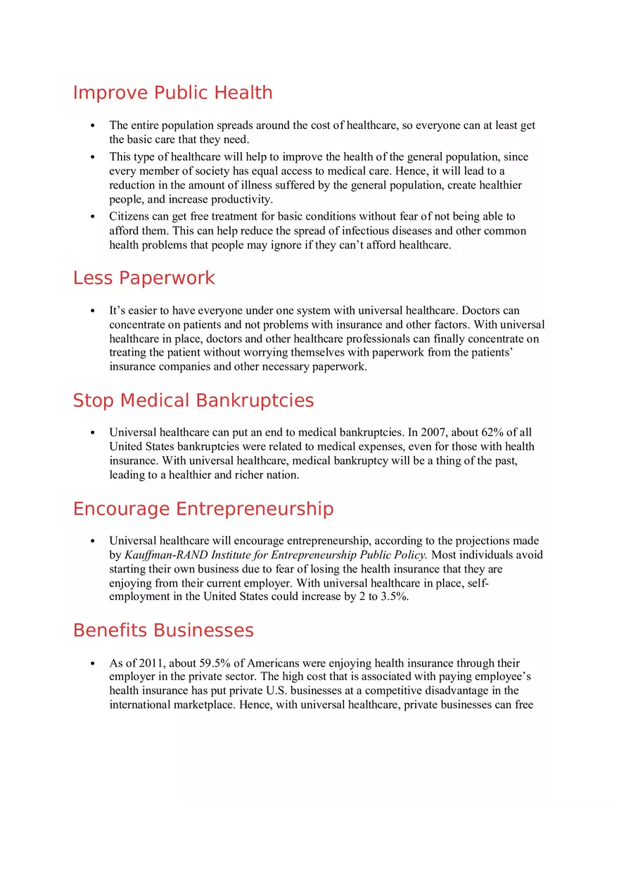 Pros and Cons of Universal Health Care - Page 19