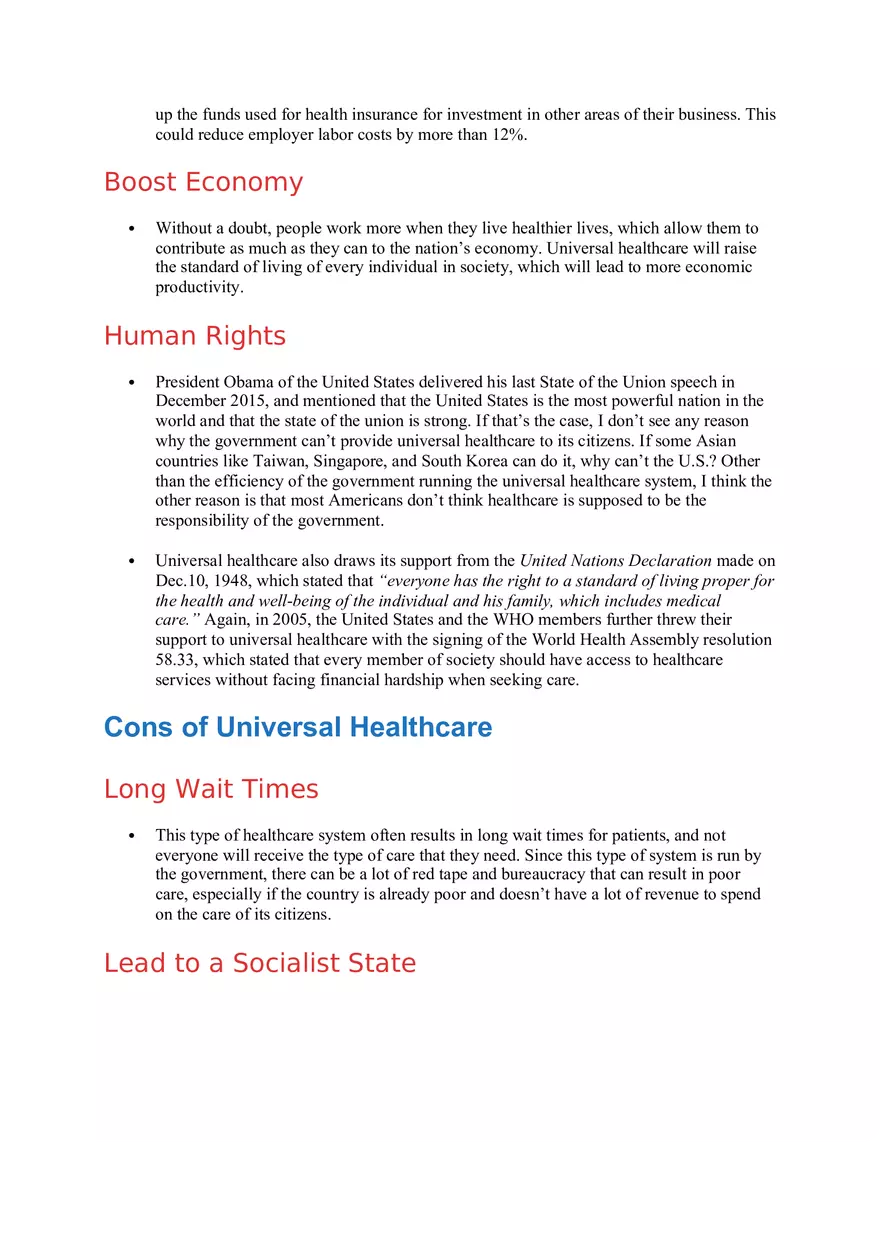 Pros and Cons of Universal Health Care - Page 20
