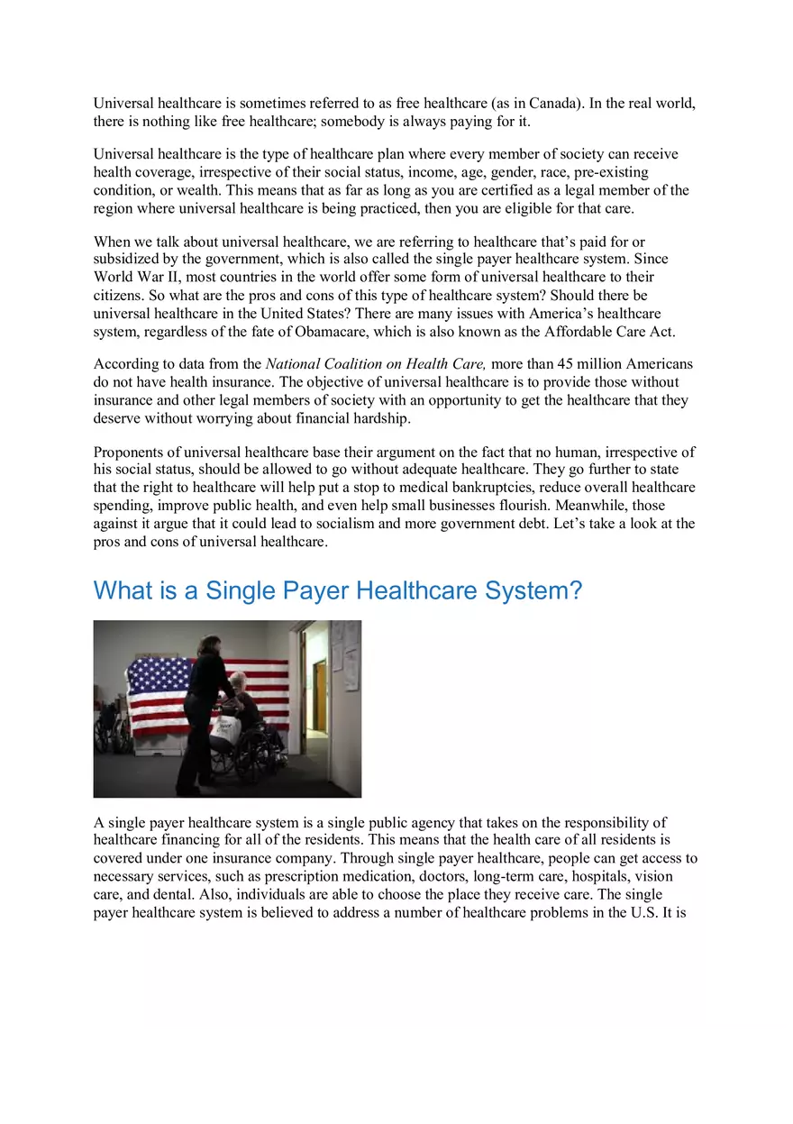 Pros and Cons of Universal Health Care - Page 2