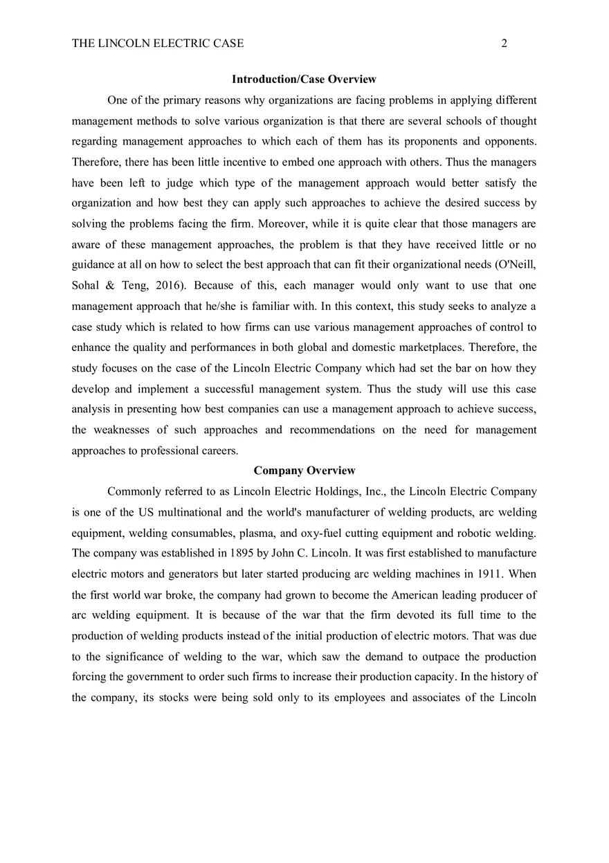 The Lincoln Electric Case - Page 1