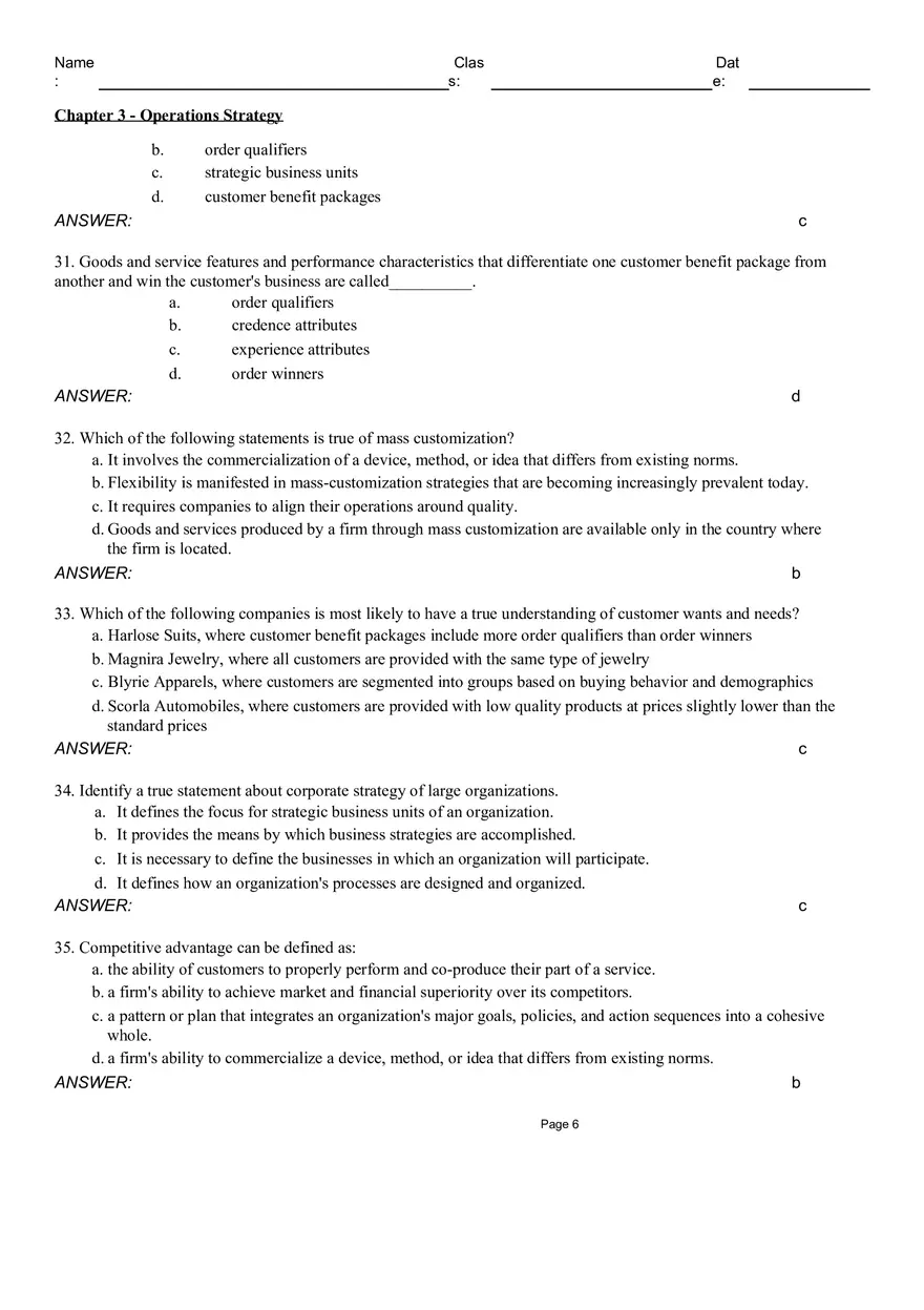 Chapter 3 - Operations Strategy - Page 6