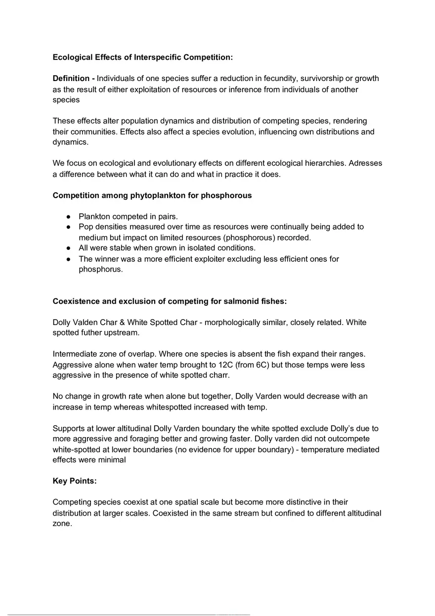 Ecological Effects of Interspecific Competition - Page 1
