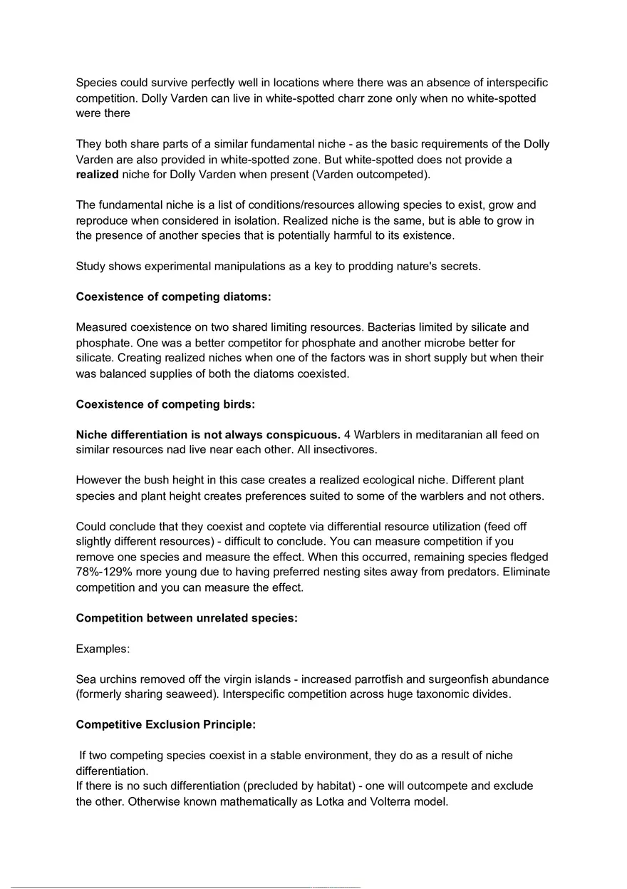 Ecological Effects of Interspecific Competition - Page 2