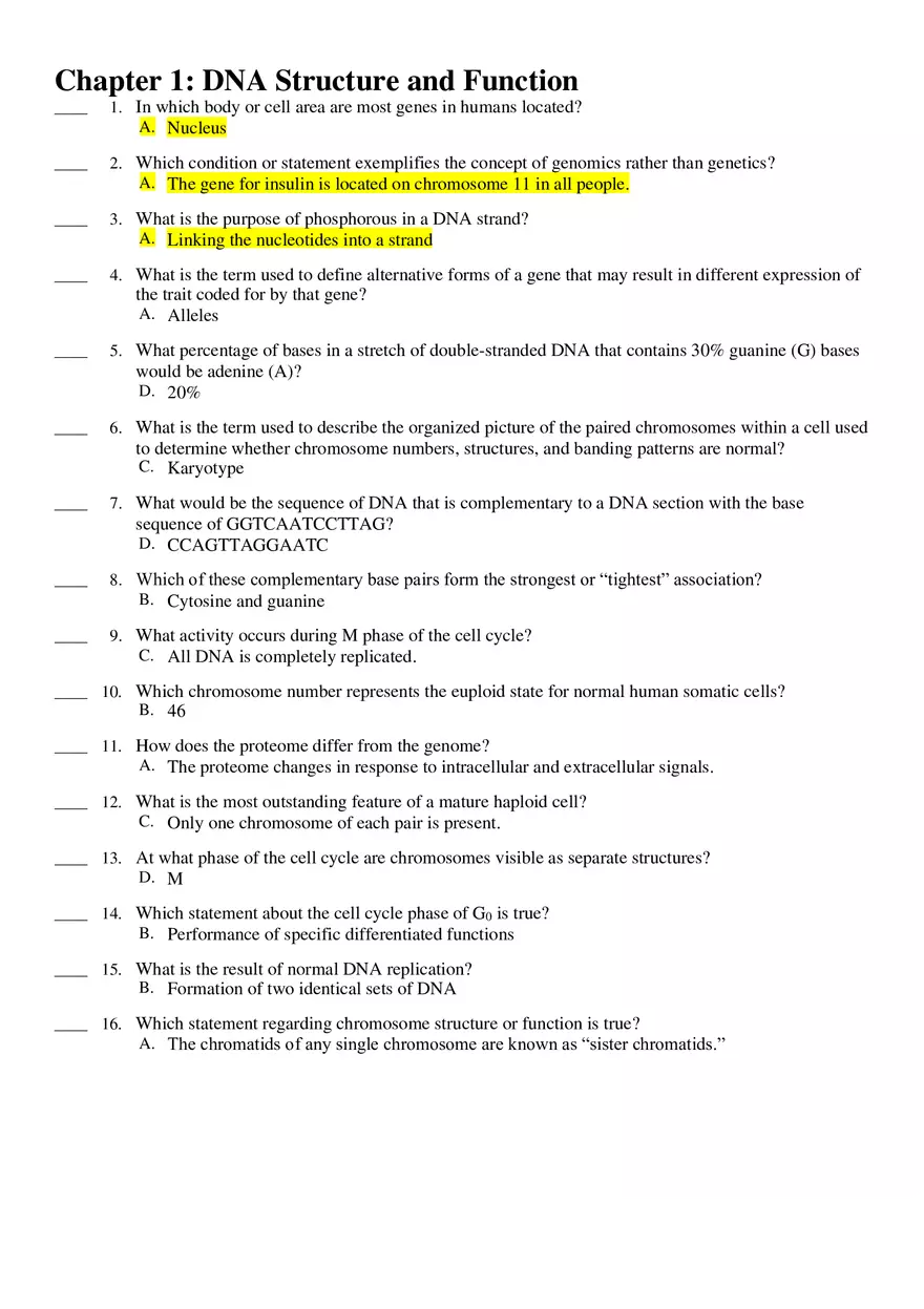 Chapter 1 DNA Structure and Function - Page 1