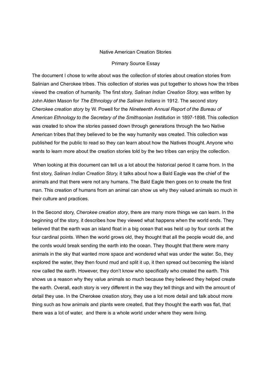 Native American Creation Stories - Page 1