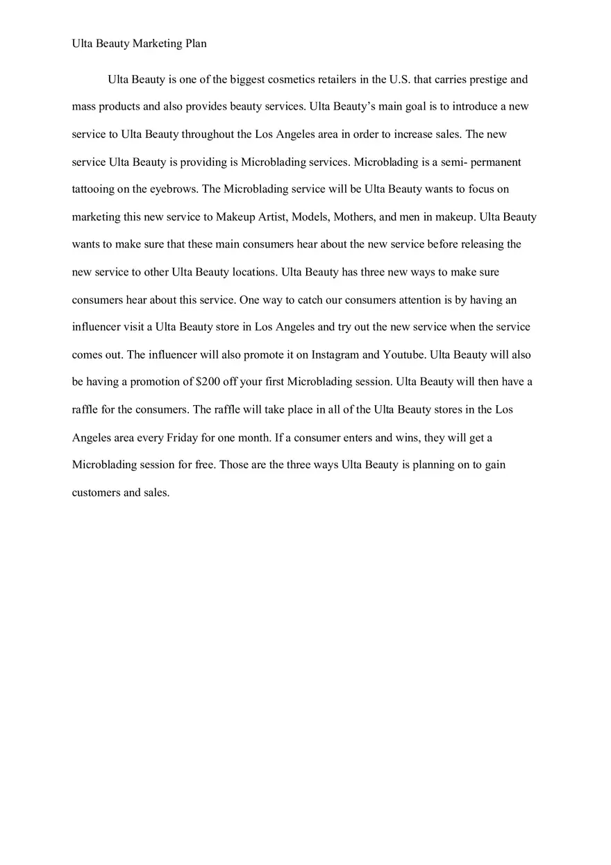 Ulta Beauty Marketing Plan - Page 9