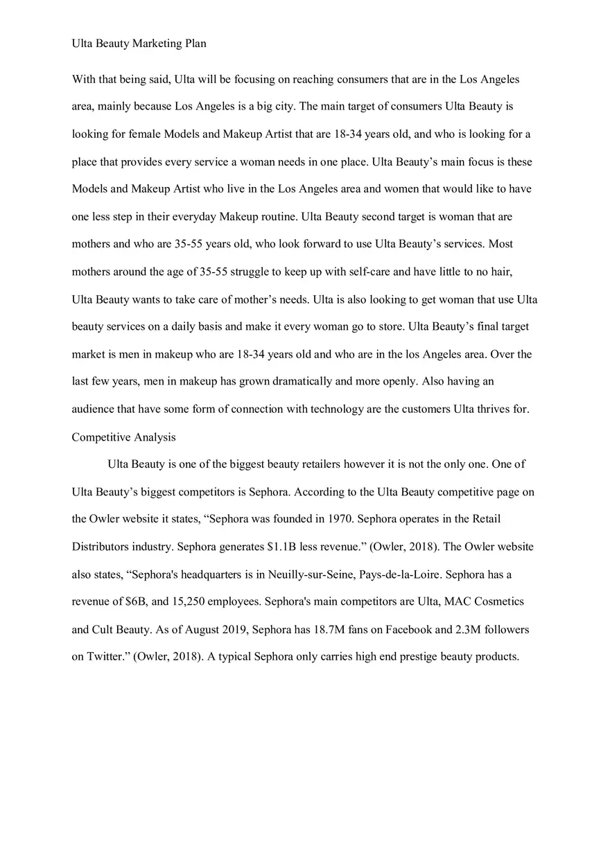 Ulta Beauty Marketing Plan - Page 2