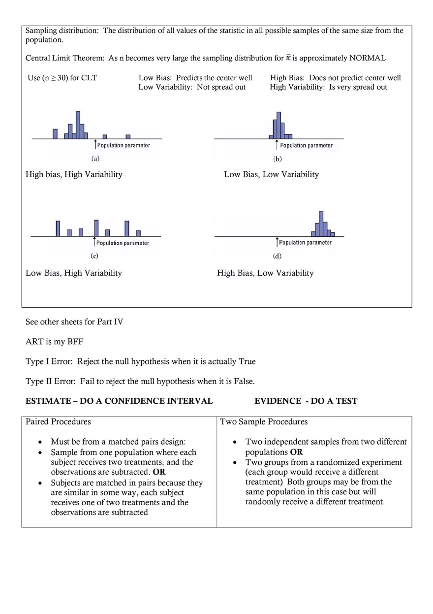 Statistics Formula Sheet Part 3 - Page 2