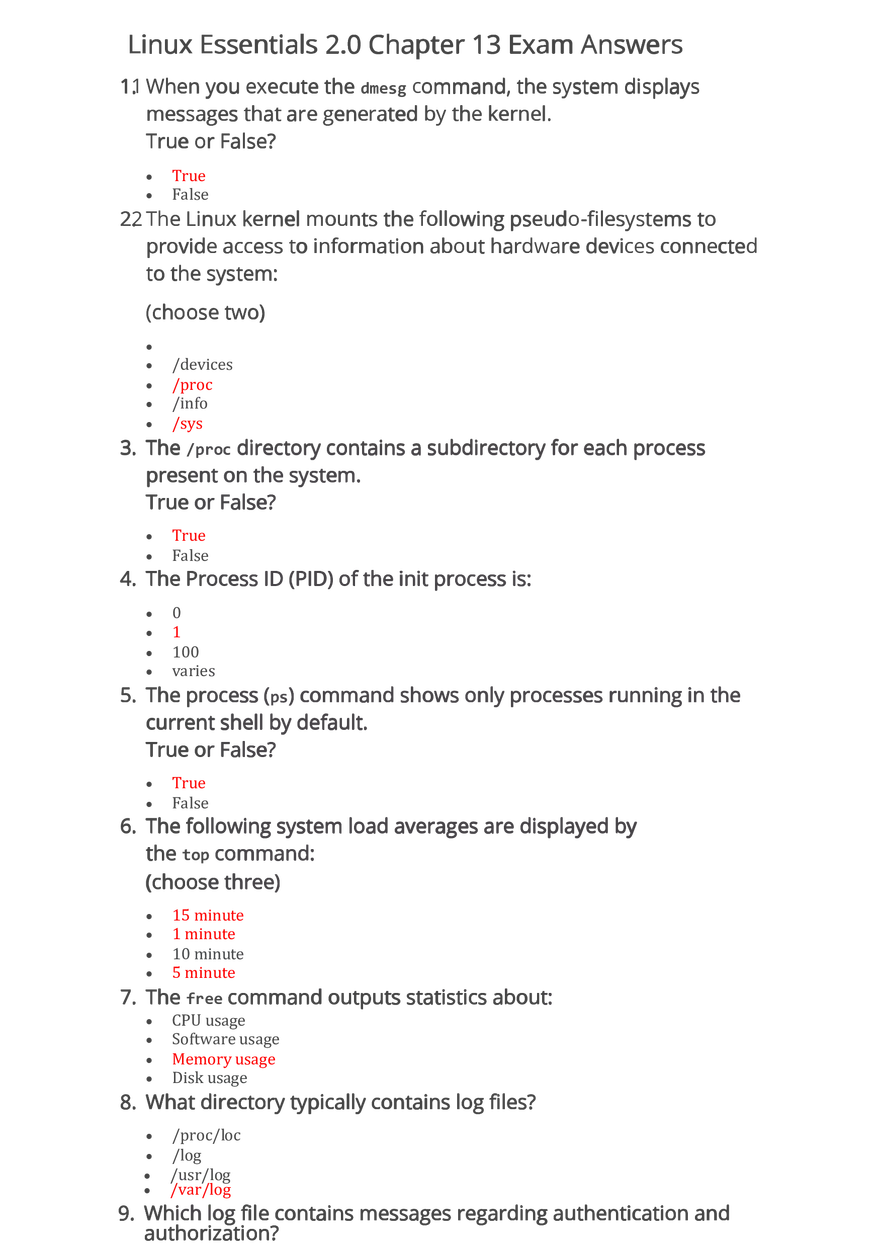 Linux Essentials 2.0 Chapter 13 Exam Answers - Page 1