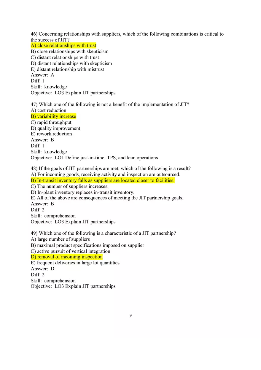 Chapter 16  JIT and Lean Operations Answers Part 1 - Page 9