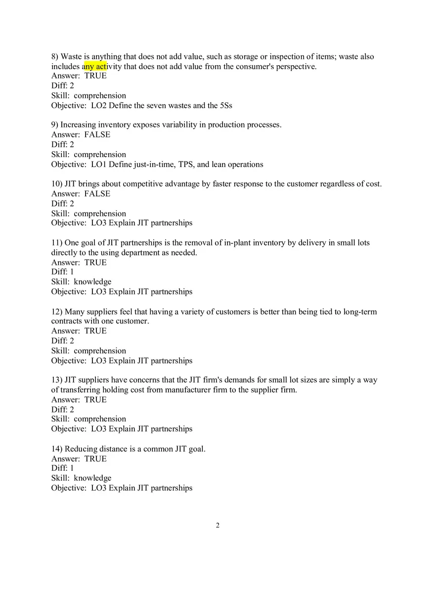 Chapter 16  JIT and Lean Operations Answers Part 1 - Page 2
