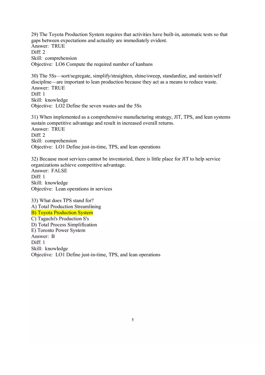 Chapter 16  JIT and Lean Operations Answers Part 1 - Page 5