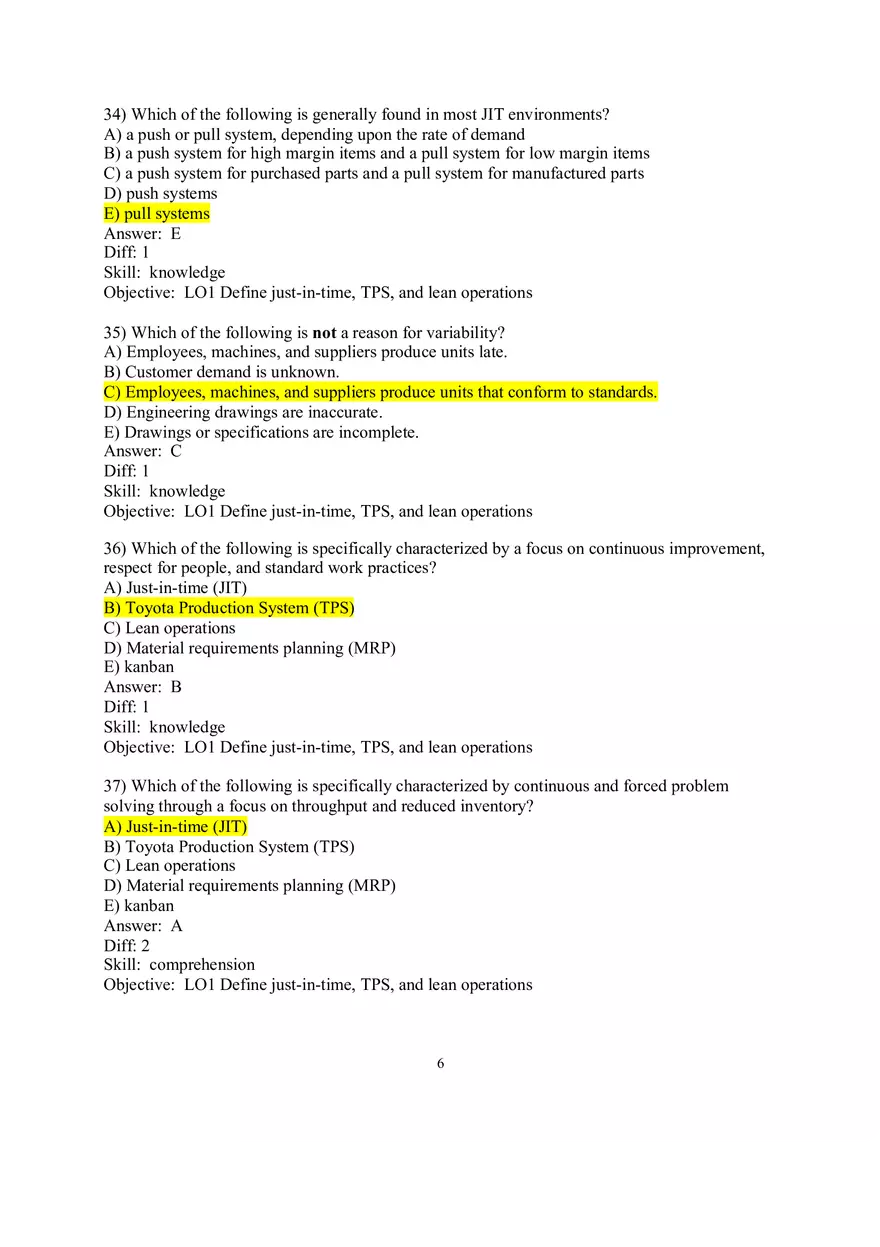Chapter 16  JIT and Lean Operations Answers Part 1 - Page 6