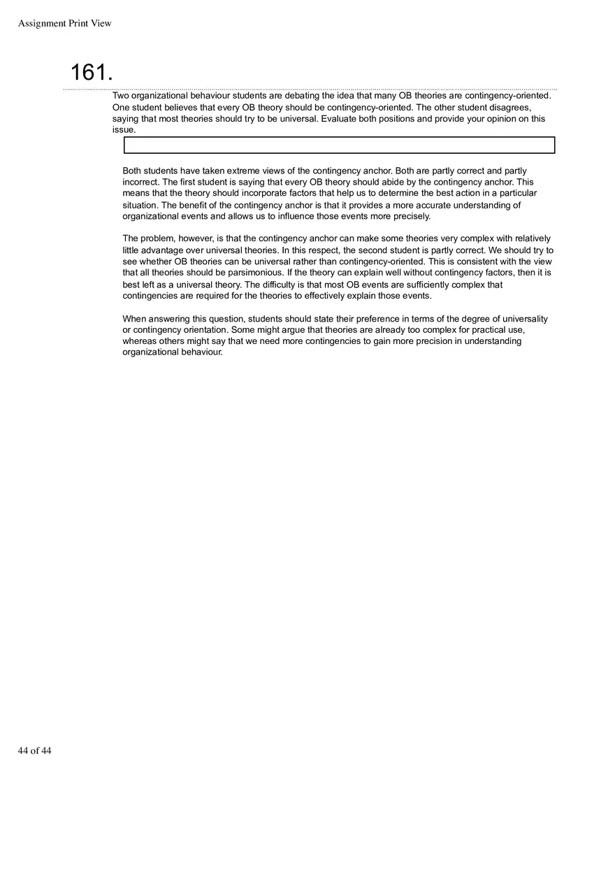 Organizational Behavior Ch 1 Essay - Page 7