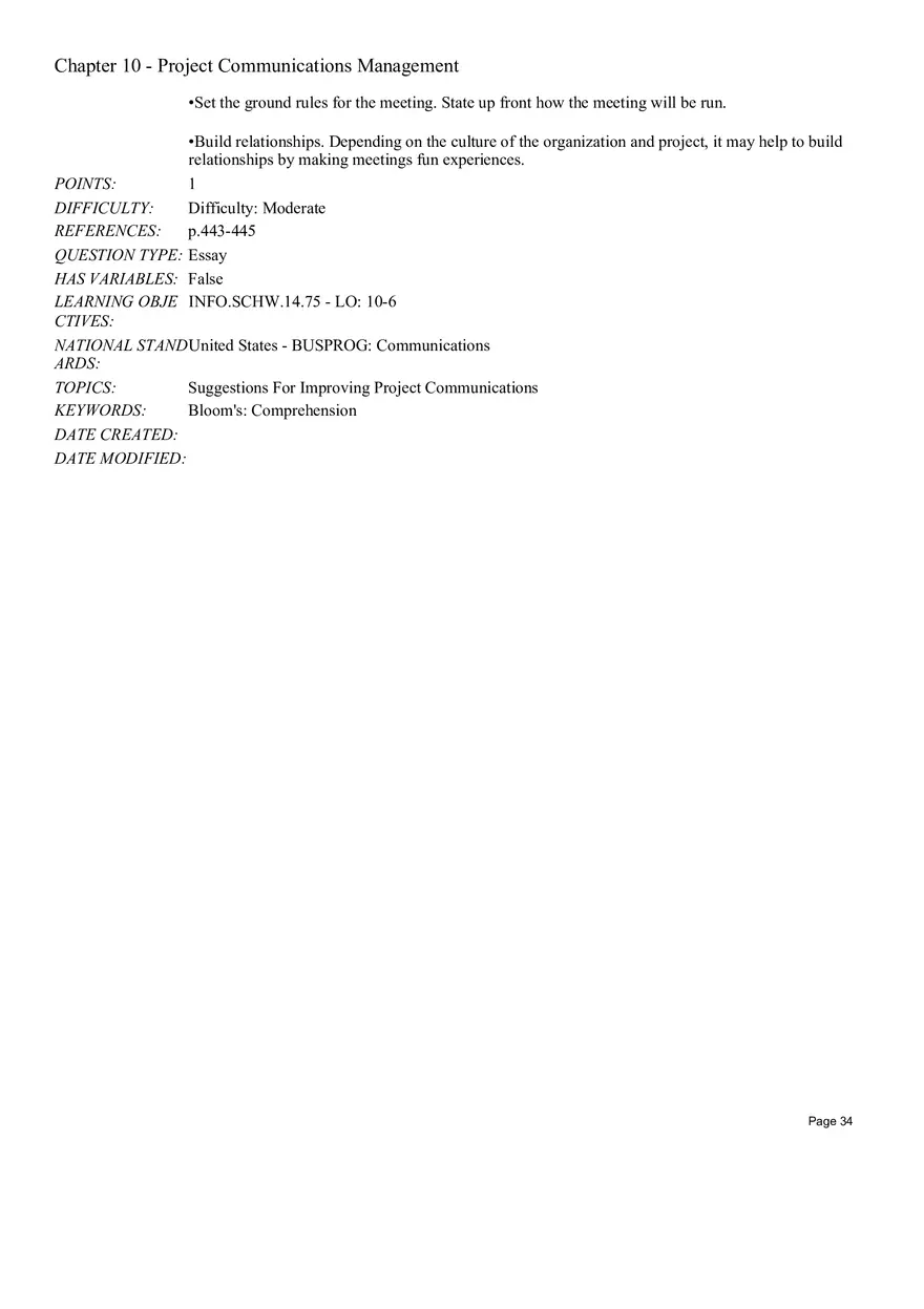 Chapter 10 - Project Communications Management Multiple Choice - Page 18