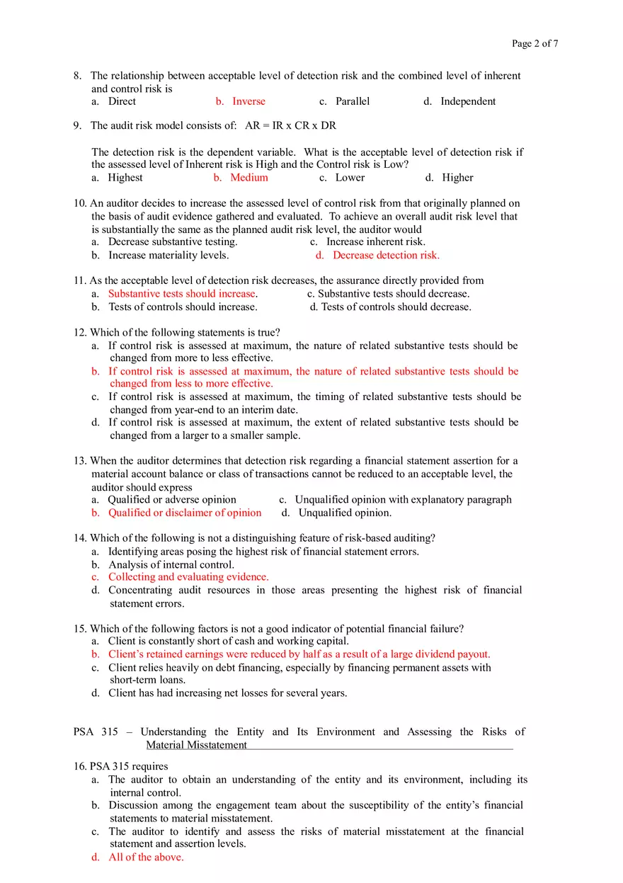 Risk Assessment and Response to Assessed Risks - Page 2
