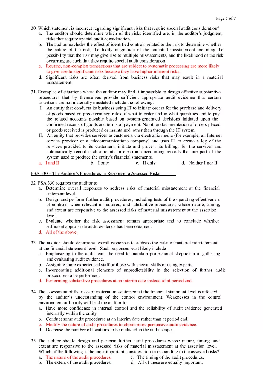 Risk Assessment and Response to Assessed Risks - Page 5