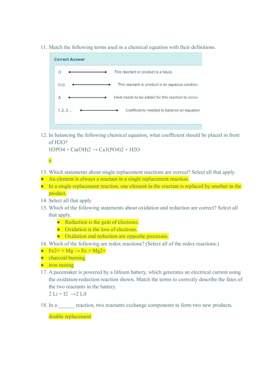 Which Statement Correctly Describes the Actual Yield and the Theoretical Yield of a Reaction - Page 2