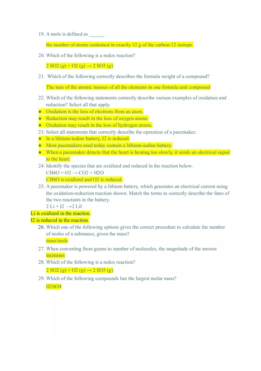 Which Statement Correctly Describes the Actual Yield and the Theoretical Yield of a Reaction - Page 3