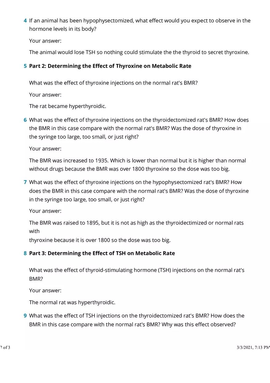 Activity 1 Metabolism and Thyroid Hormone - Page 2