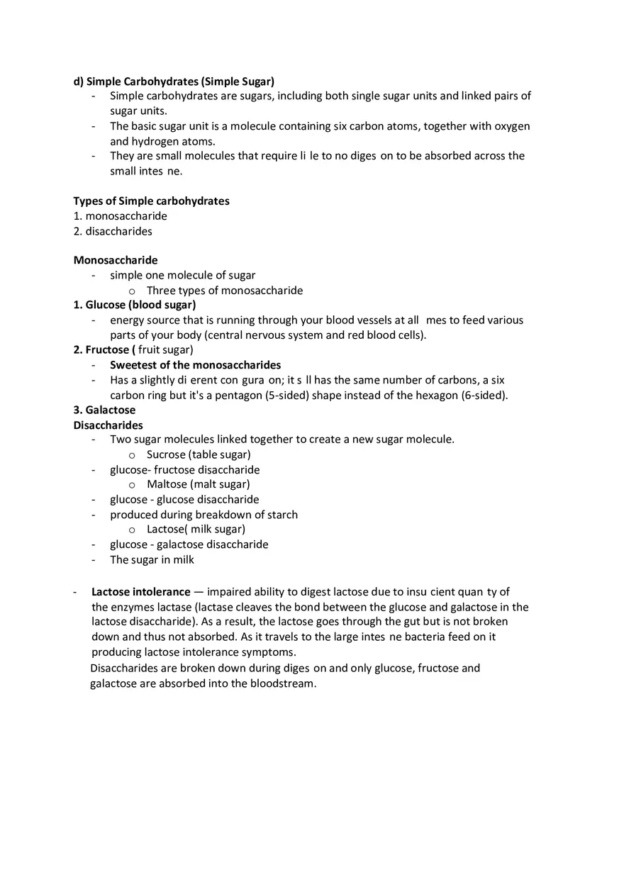 Carbohydrates Sugars, Starch, Glycogen and Fibre - Page 2