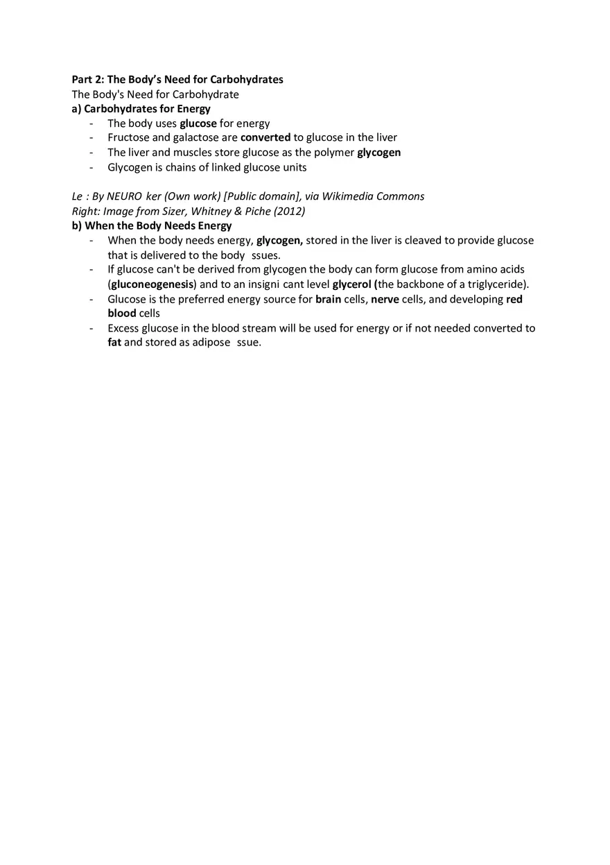 Carbohydrates Sugars, Starch, Glycogen and Fibre - Page 4