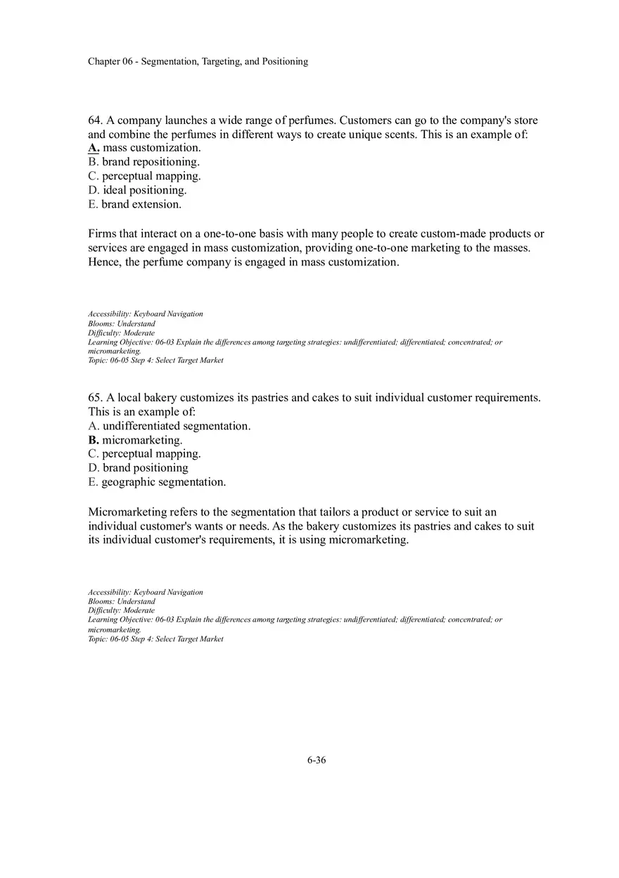 Segmentation, Targeting, and Positioning Multiple Choice  Part 4 - Page 3