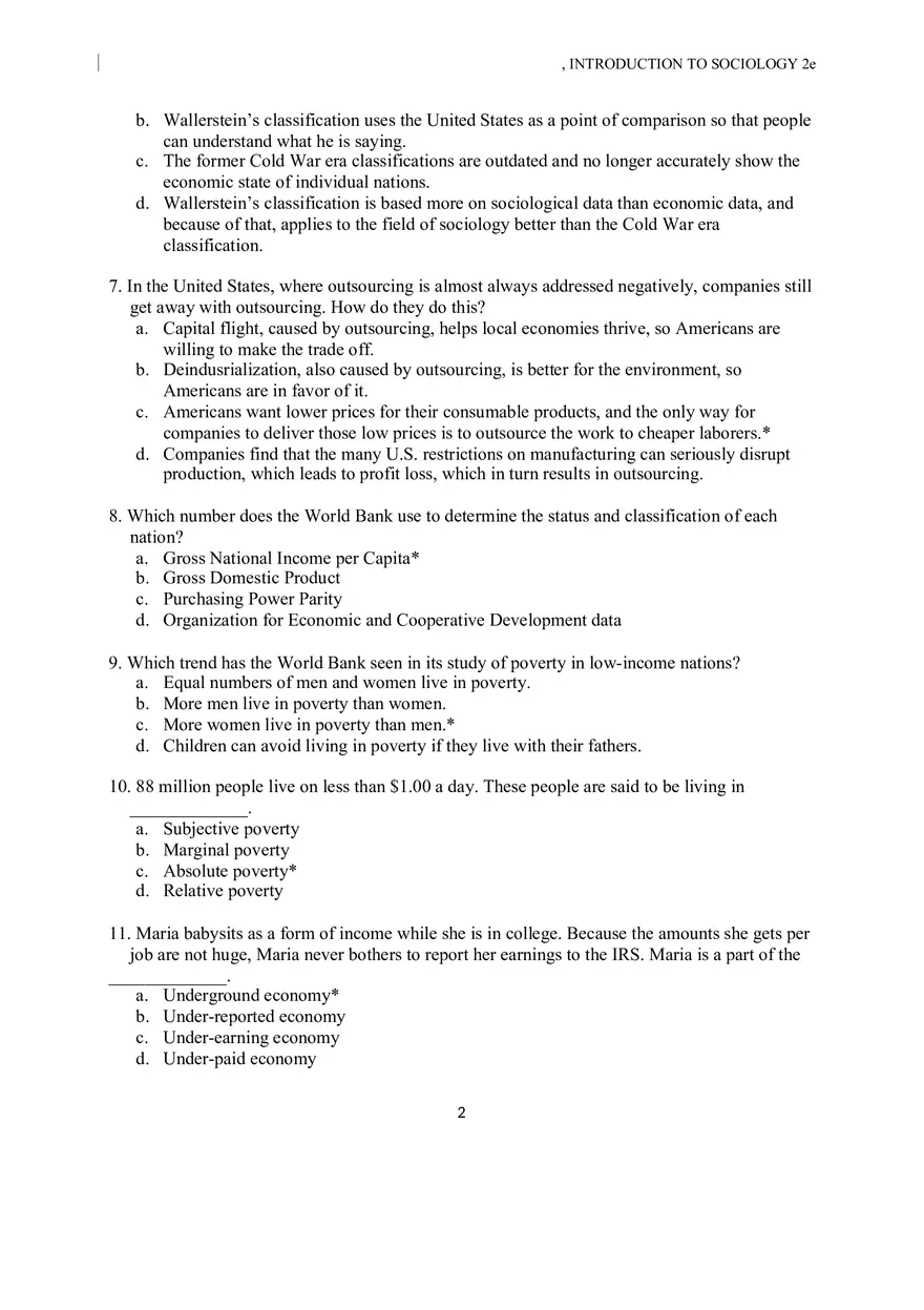 Sociology Chapter 10 Practice - Page 2