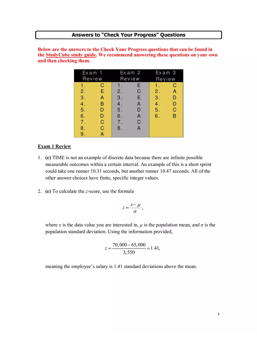 Answers to “Check Your Progress” Questions - Page 1