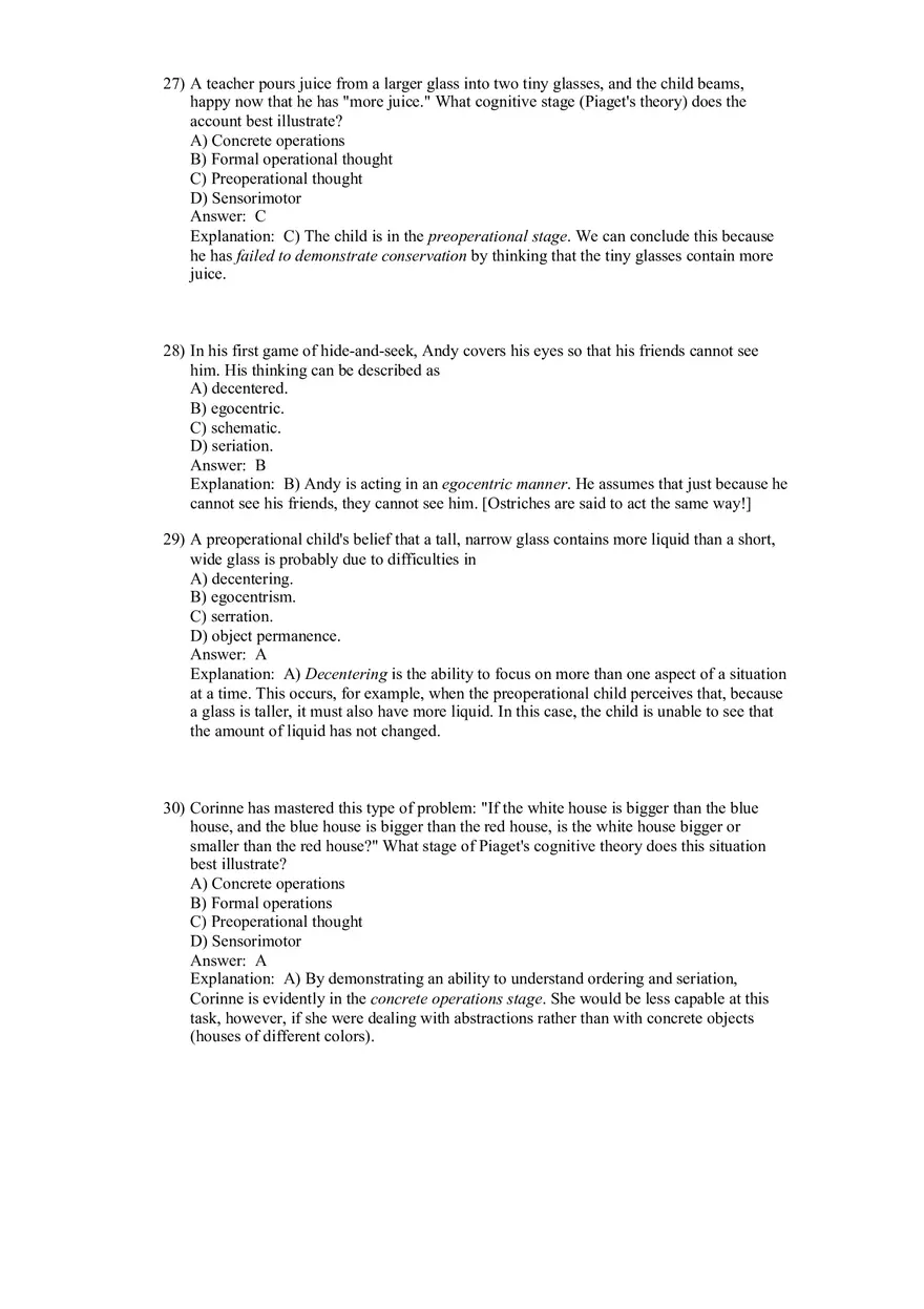Cognitive Development and Language Multiple Choice - Page 10