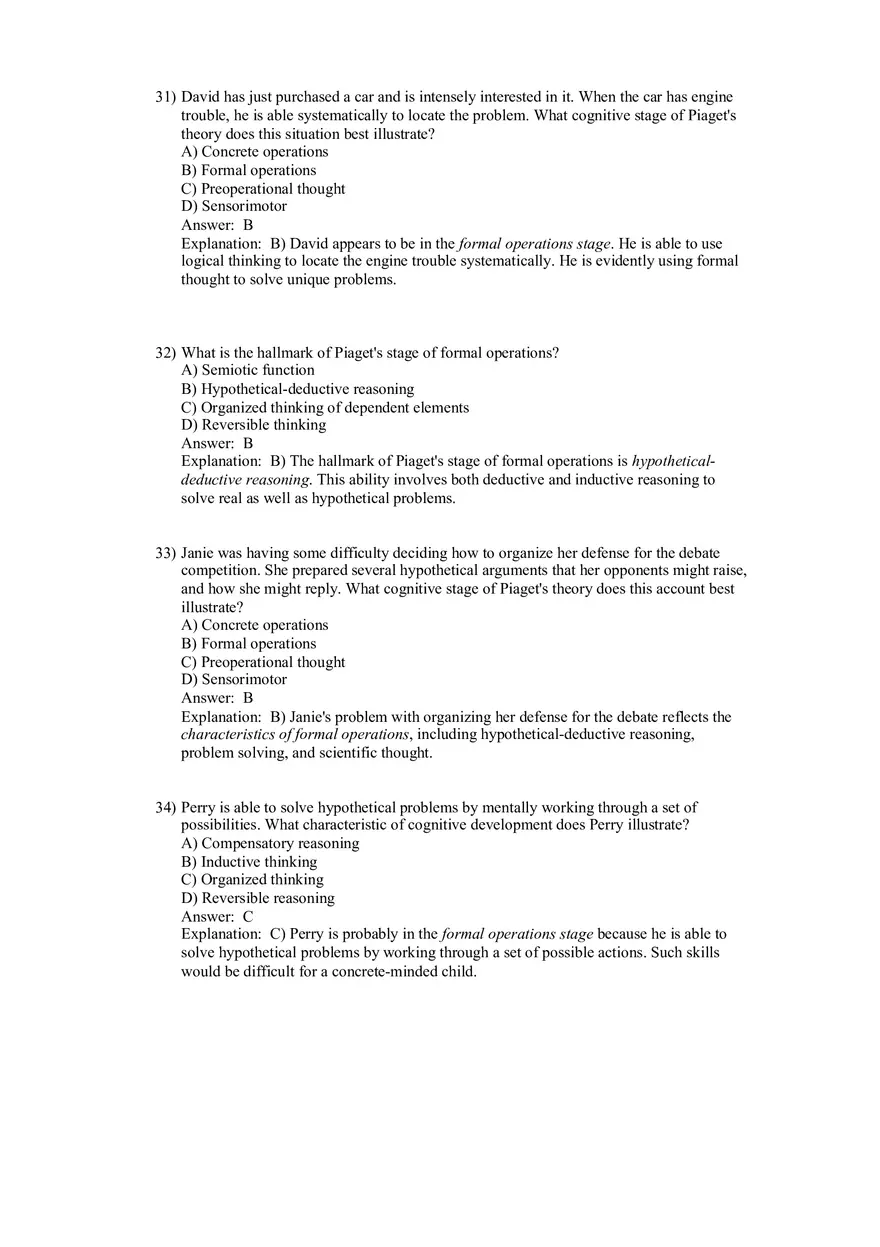 Cognitive Development and Language Multiple Choice - Page 11