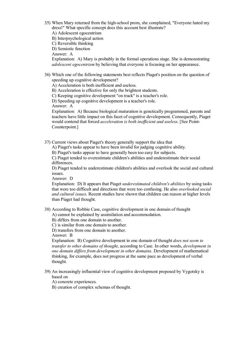 Cognitive Development and Language Multiple Choice - Page 12