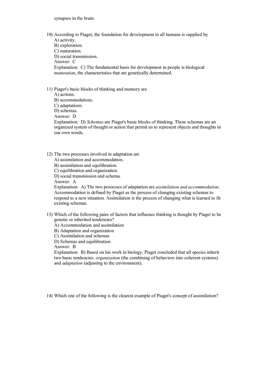 Cognitive Development and Language Multiple Choice - Page 6