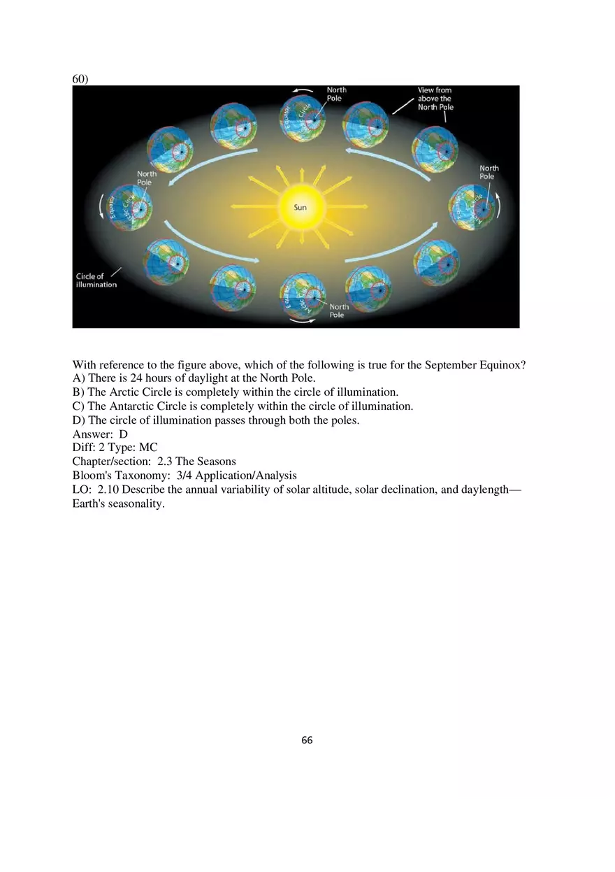 Chapter 2 Solar Energy to Earth and the Seasons Multiple Choice - Page 11